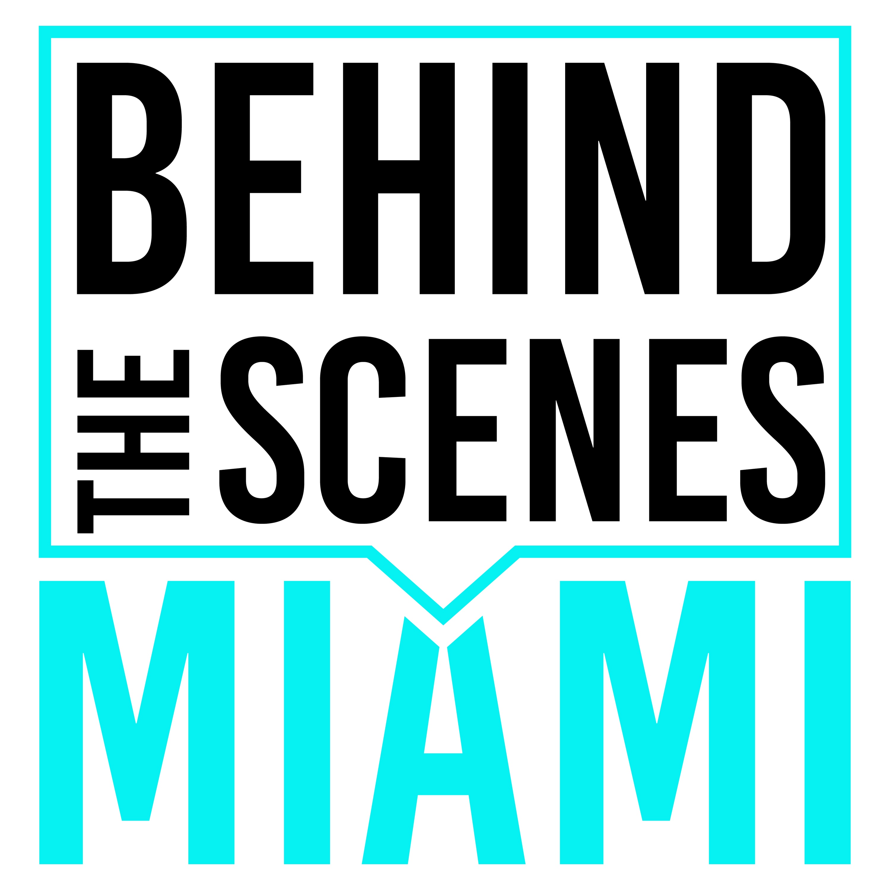 Portada de This Week in Miami with BTS MIAMI: el wordmark de Behind The Scenes Miami